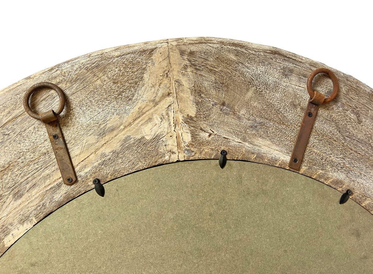 Large Wood Wheel Mirror - Thumbnail 7