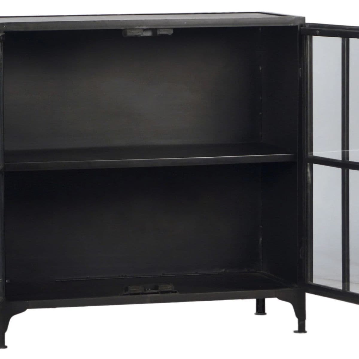 Black Iron & Glass Bar Cabinet - Thumbnail 7