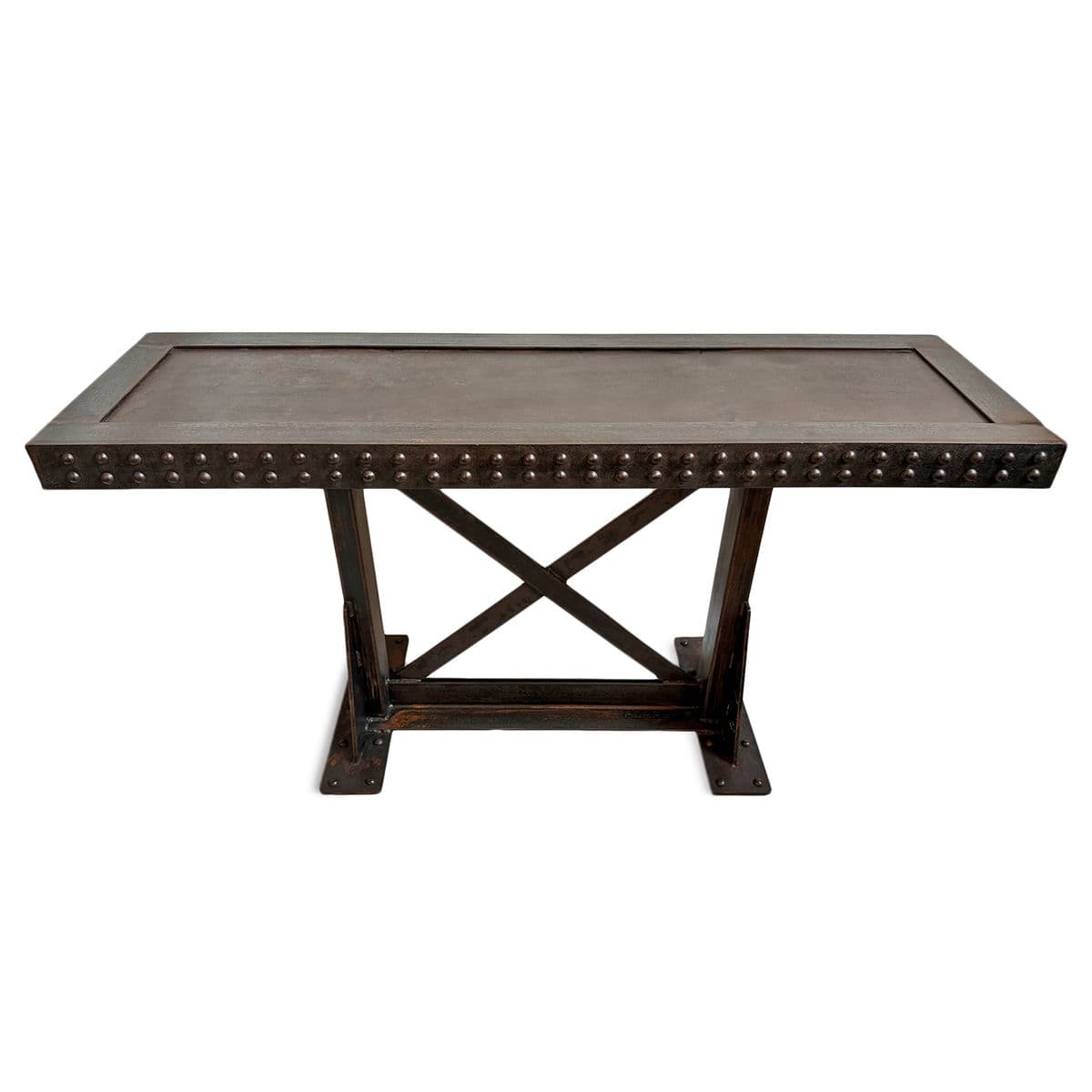 Iron X Rivet Console Table - Thumbnail 7