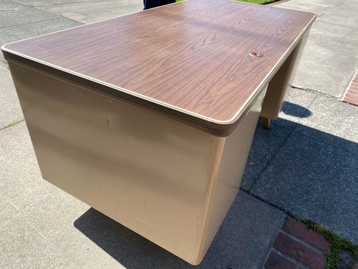 Vintage Cole Steel Mid Century Modern Metal Tanker Desk - Thumbnail 6