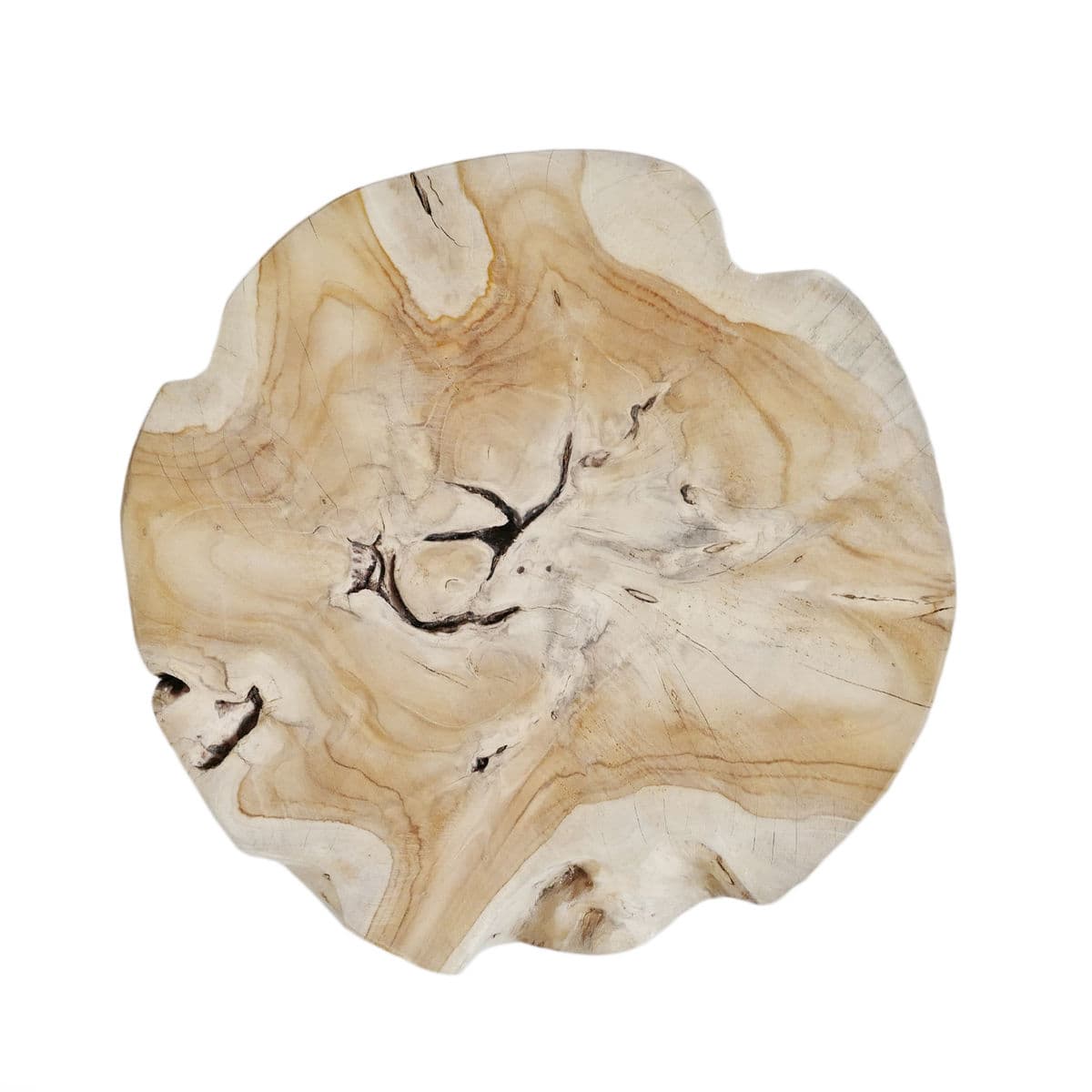 Organic Raw 3 Leg Teak Stool - Thumbnail 7