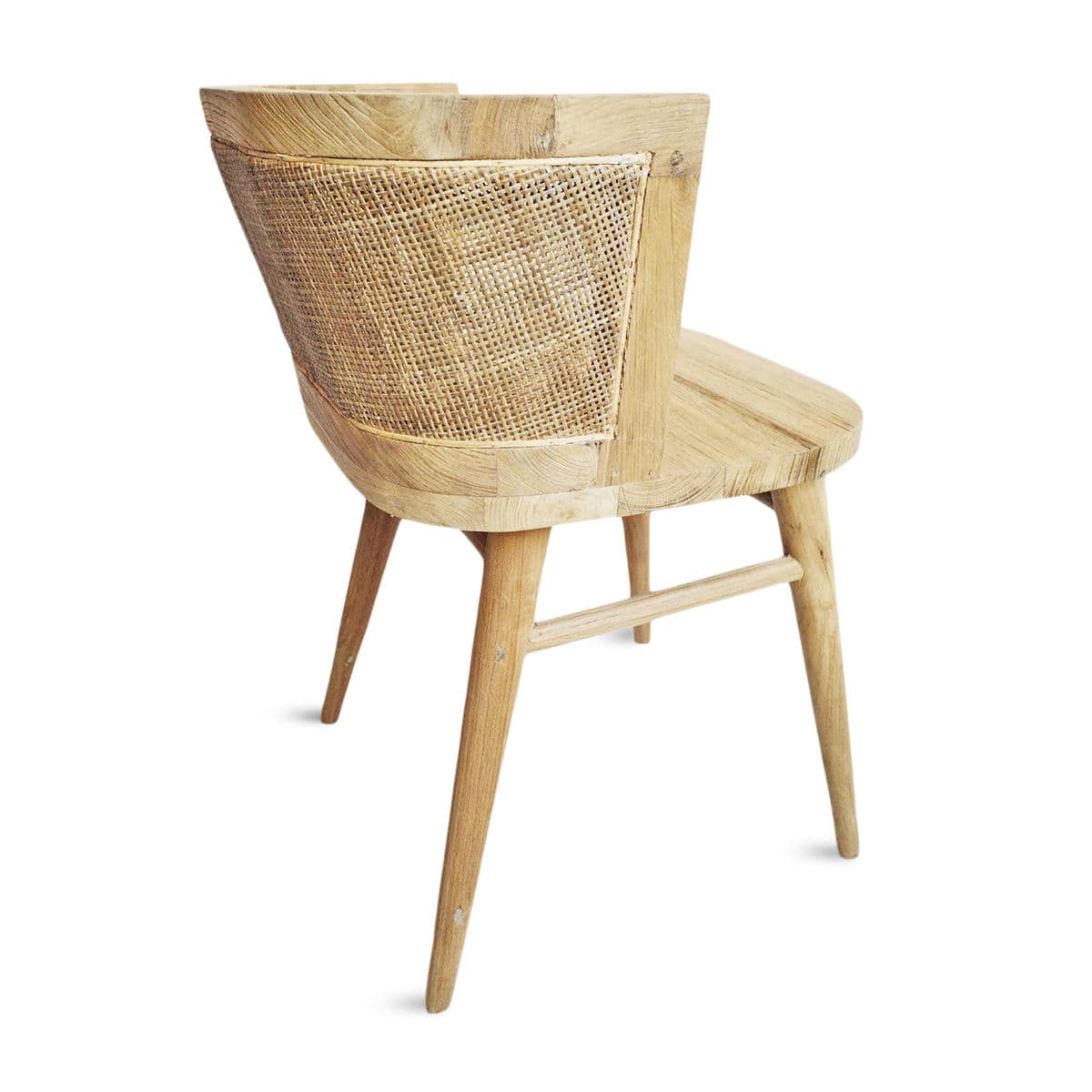 Cinde Raw Teak & Cane Dining Chair - Thumbnail 7