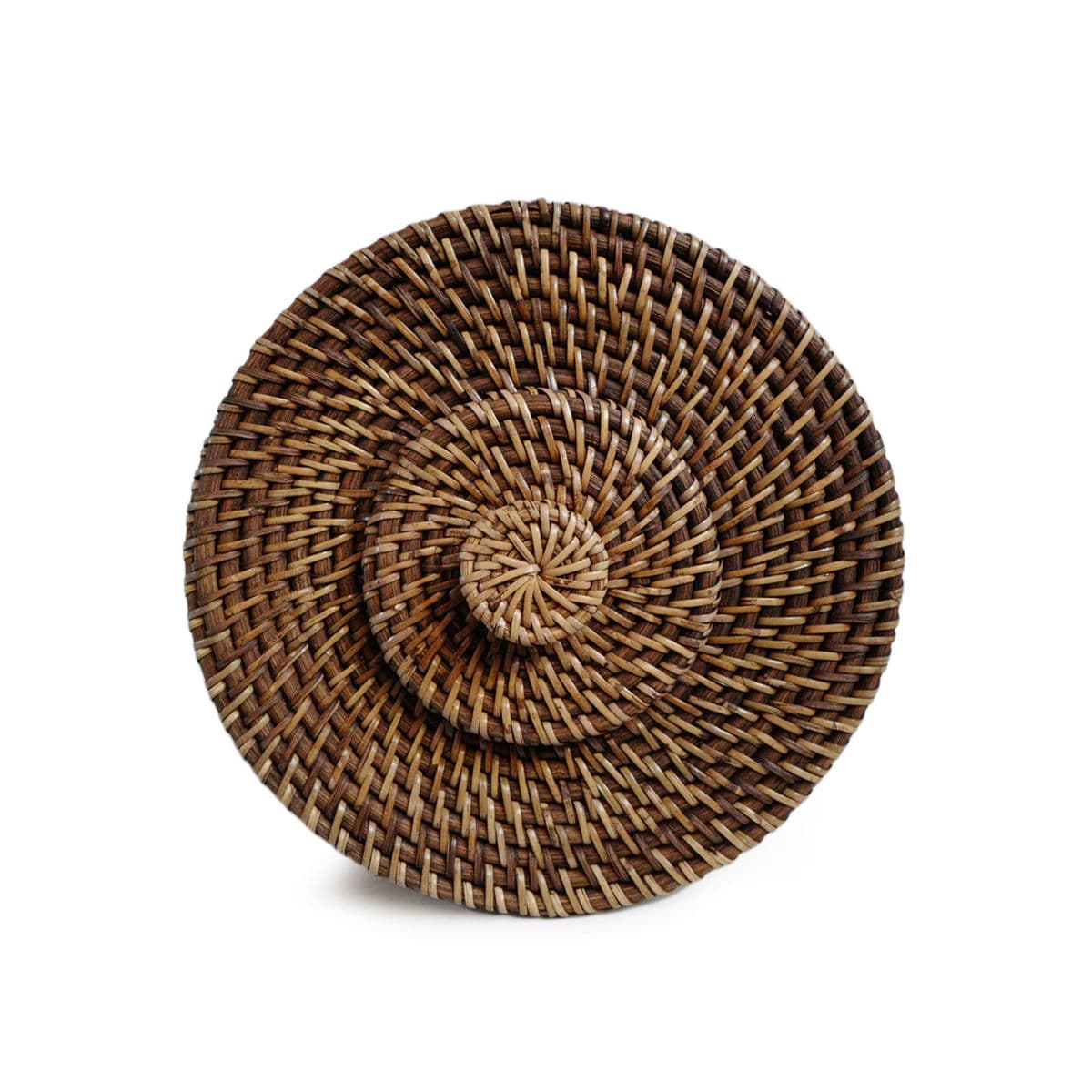 Tea Stain Rattan Basket w/Lid - Thumbnail 7