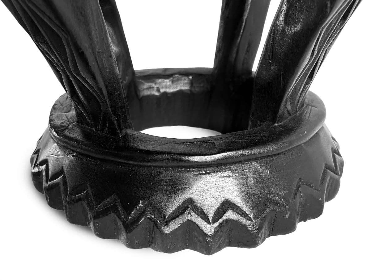 Black Oka Yoruba Stool - Thumbnail 7