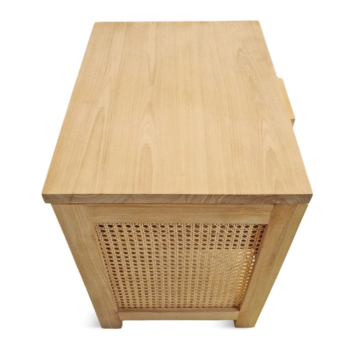 Teak & Rattan Cane Nightstand - Thumbnail 7