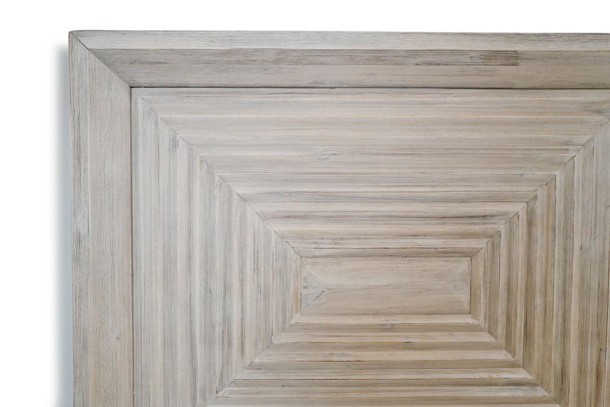 White Wash Geometric Queen Bed - Thumbnail 7