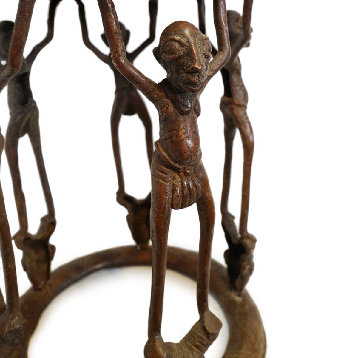 Vintage Bronze Tikar Stool - Thumbnail 7