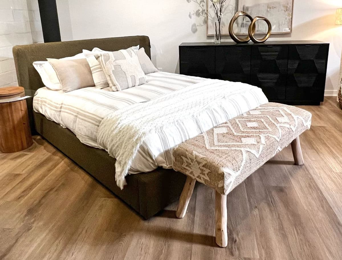 Olive Upholstered Queen Bed Frame - Thumbnail 7