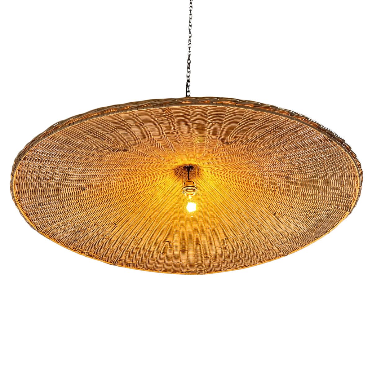 Raw Rattan Umbrella Pendant Light - Thumbnail 7