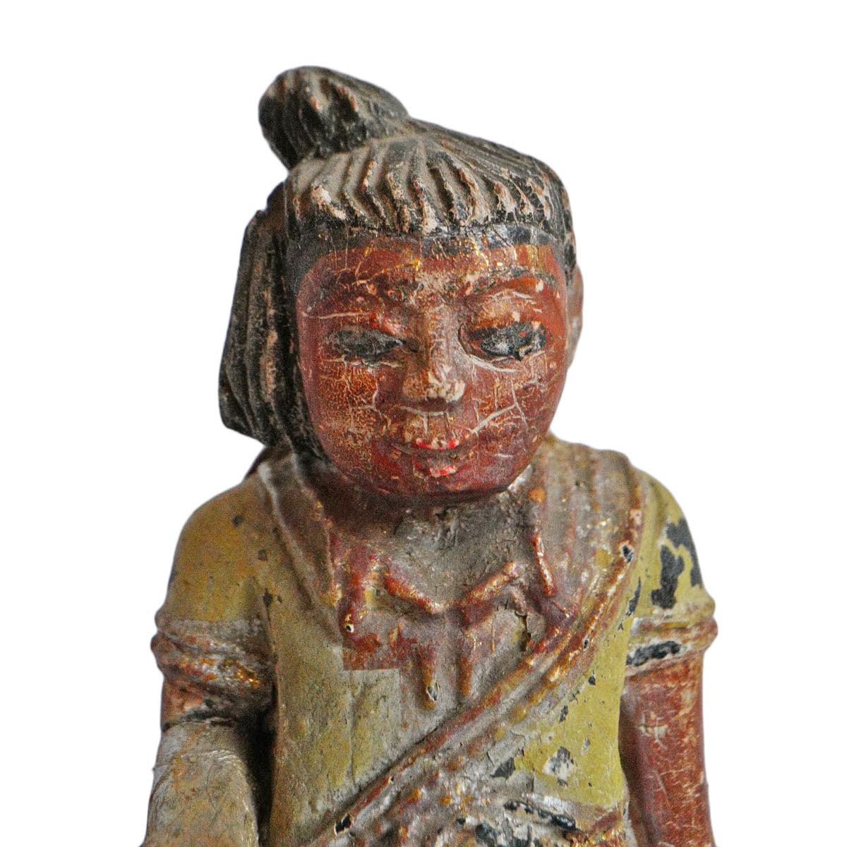 Burmese Nat Female Wood Figure - Thumbnail 7