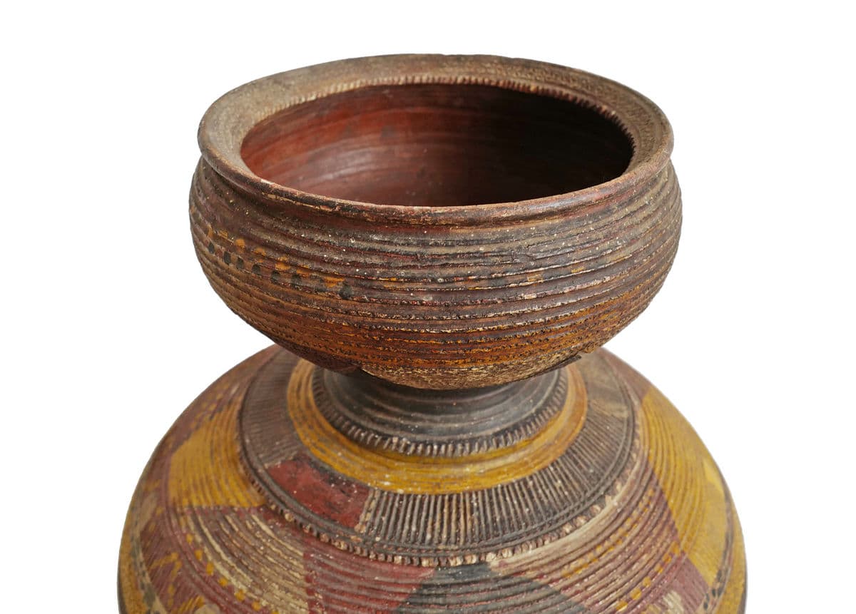 Vintage Bida Water Vessel on Stand - Thumbnail 7