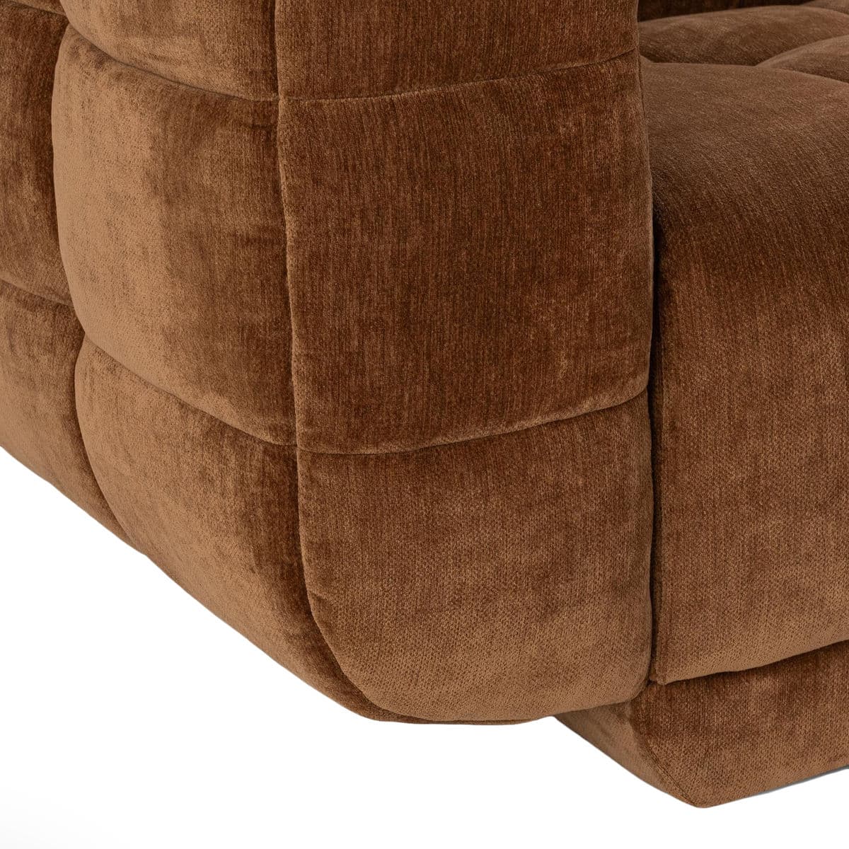 Milk Chocolate Velvet Tufted Sofa - Thumbnail 7