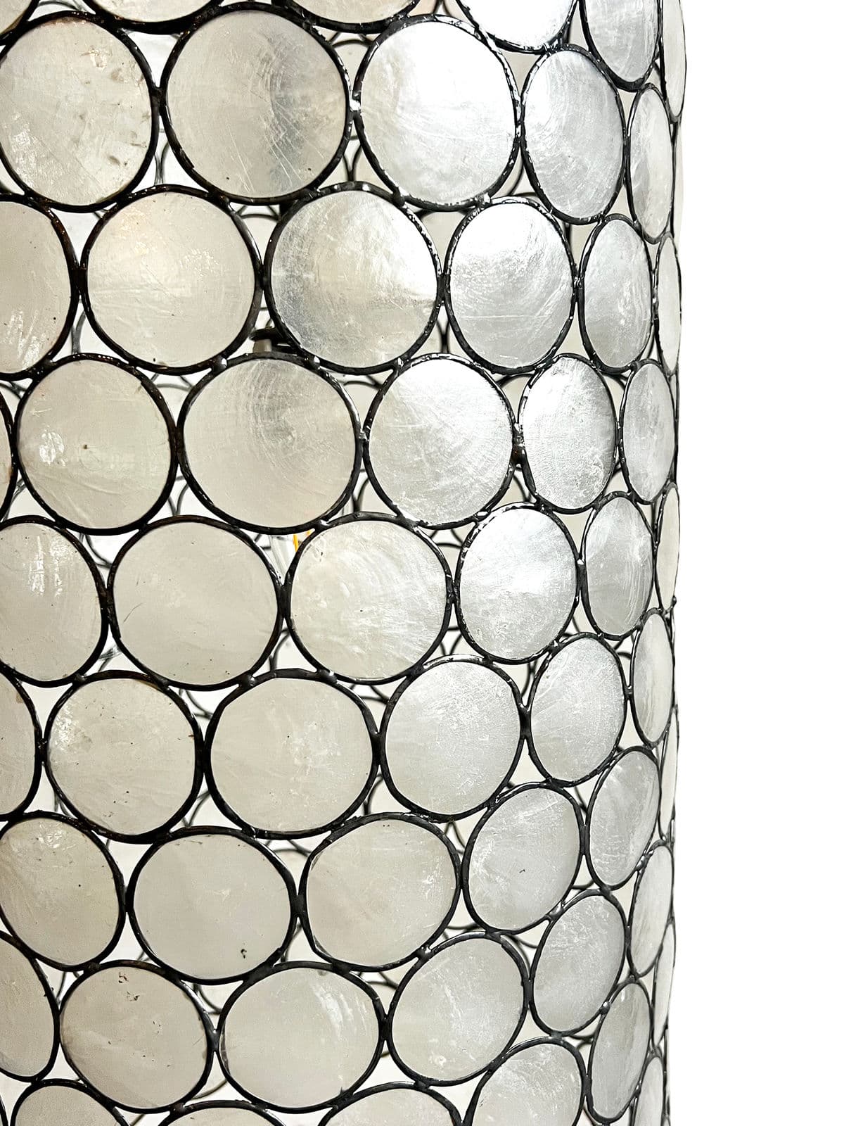 Capiz Circle Cylinder Pendant Light - Thumbnail 7