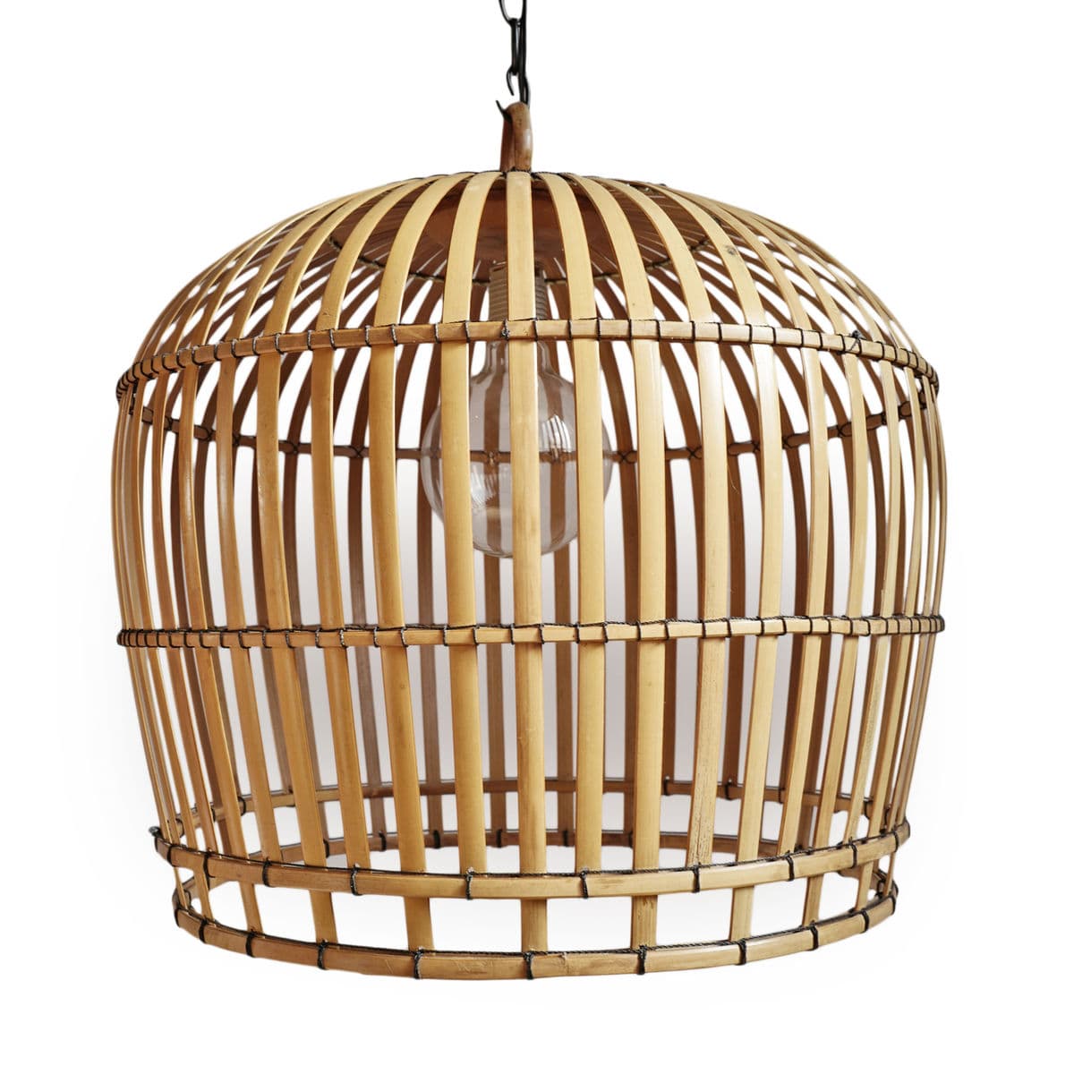 Bamboo Strip Cage Pendant Light - Thumbnail 7