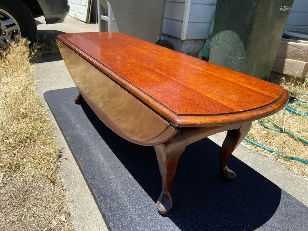 1990s Vintage Drop Leaf Coffee Table - Thumbnail 7