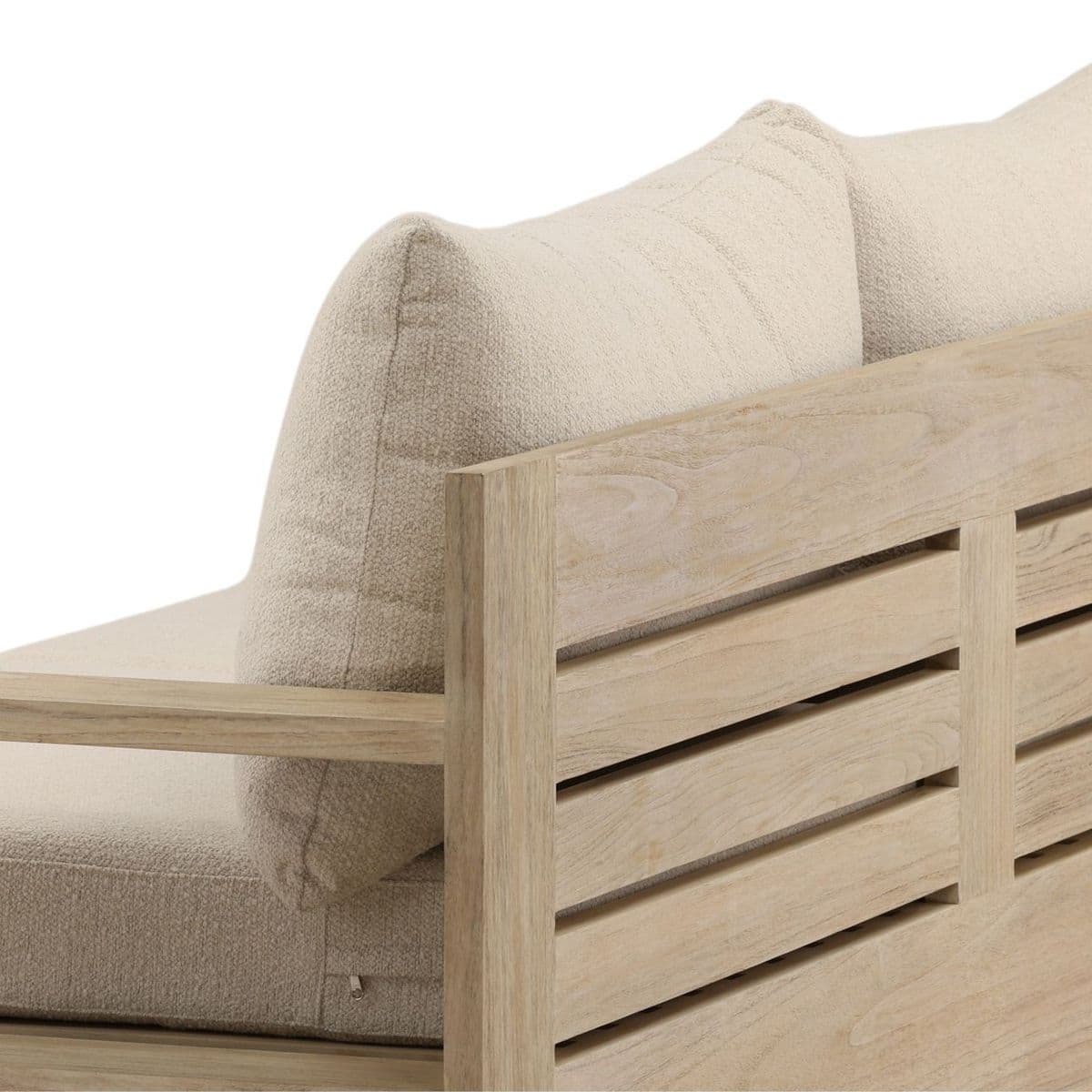 Modern Grey Wash Teak Outdoor Sofa - Thumbnail 8