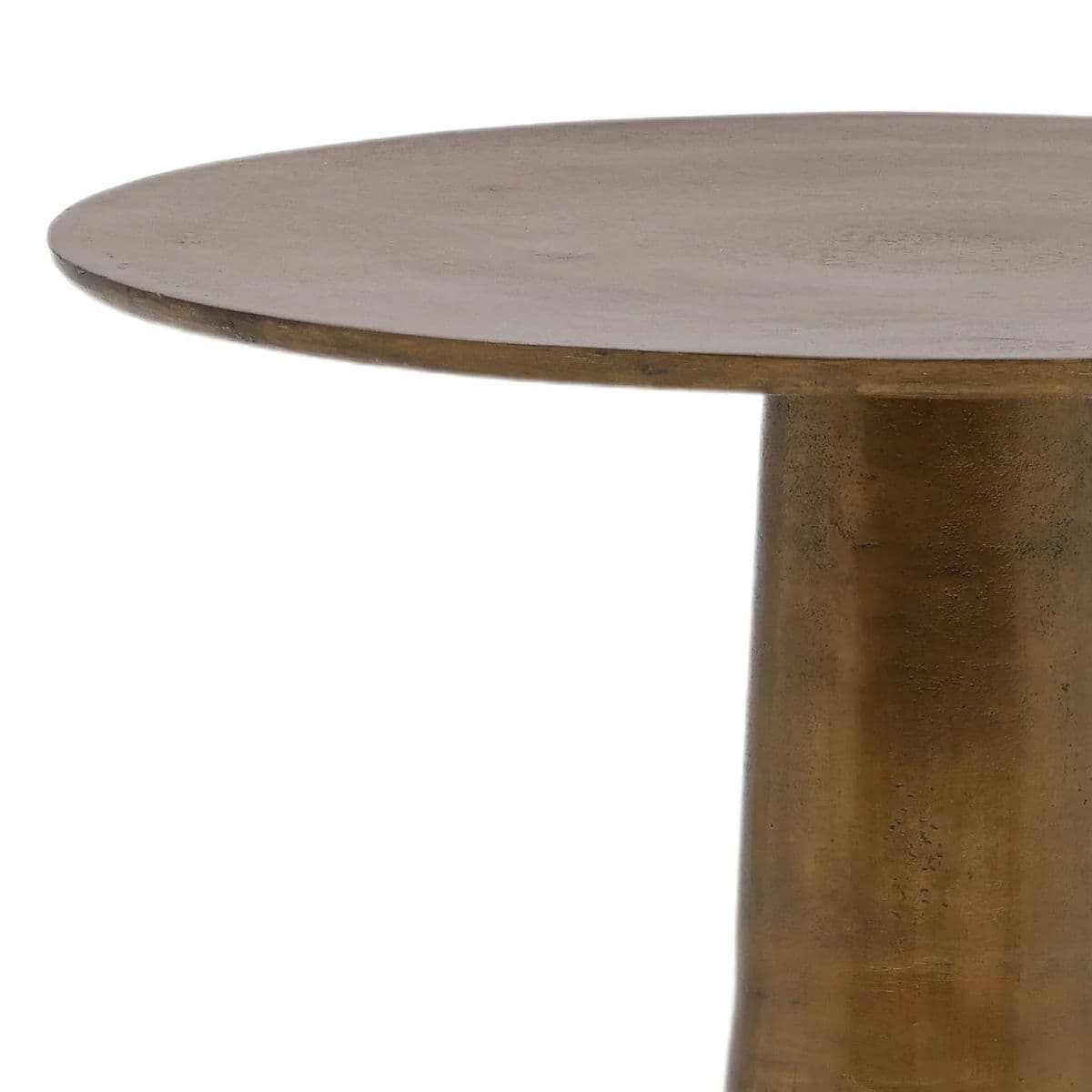 Brass Finish Pedestal Side Table - Thumbnail 8