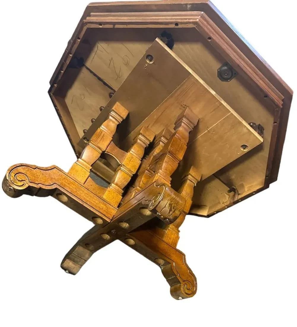 Stanley Furniture ‘Hacienda’ Collection Solid Oak Spanish Style 98” X 44” Refectory Table Made in 1970 - Thumbnail 8