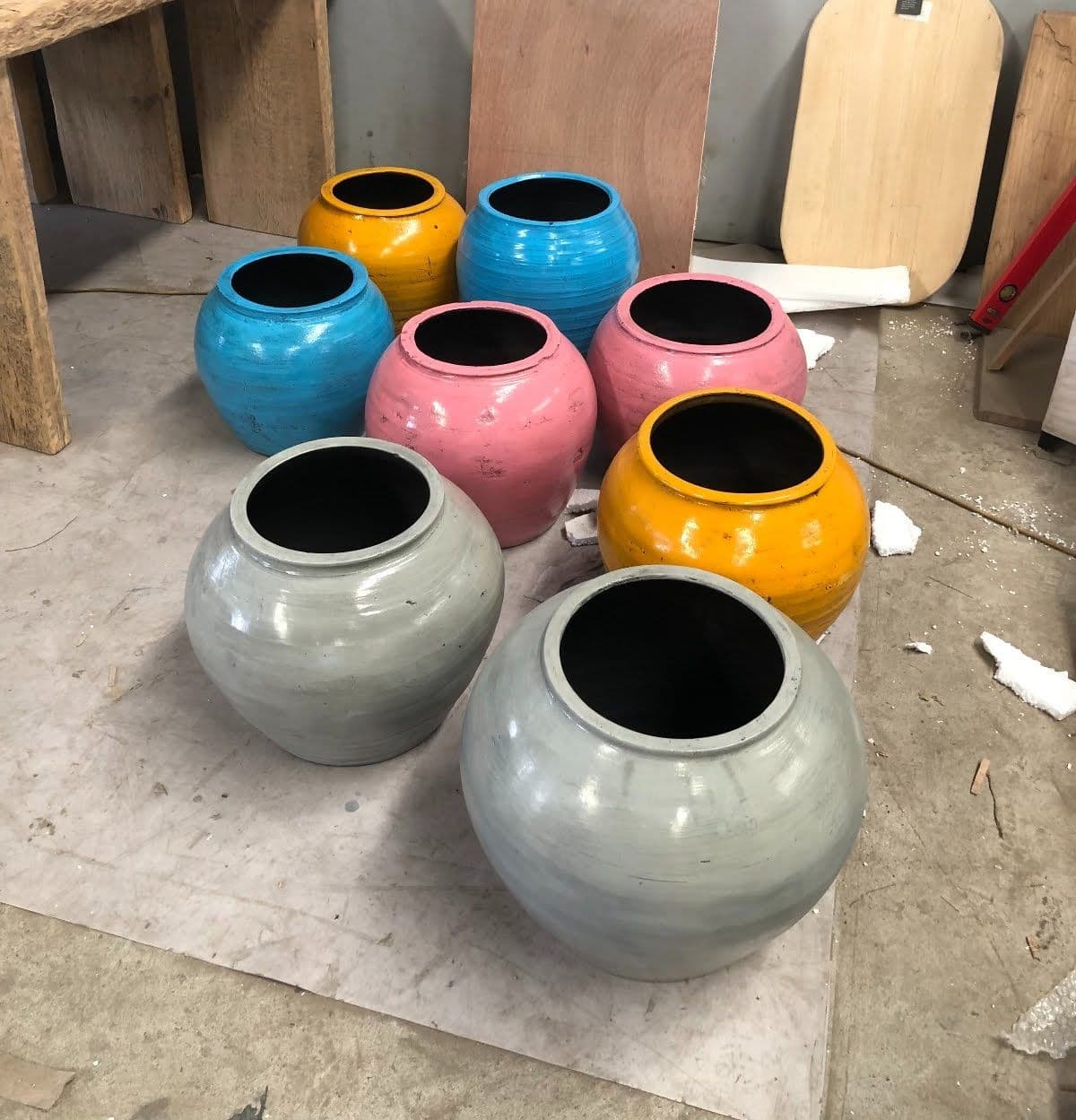 Vintage Grey Glaze Terra Cotta Pot - Thumbnail 8