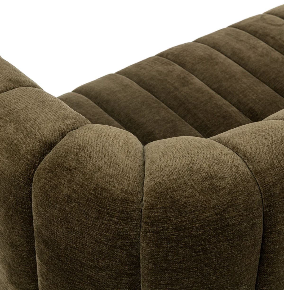 Olive Velvet Tufted Sofa - Thumbnail 8