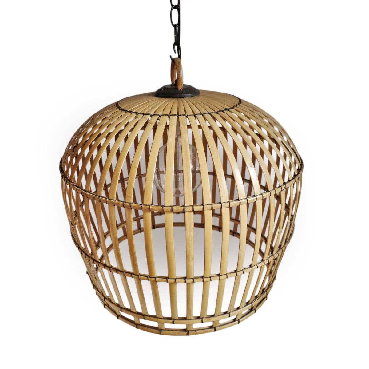 Bamboo Strip Cage Pendant Light - Thumbnail 8