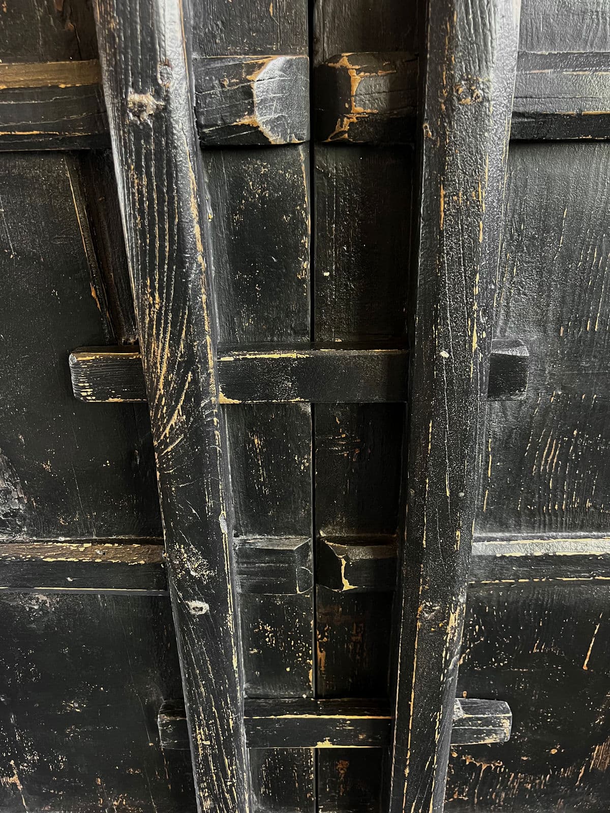Black Rustic Village Door Armoire - Thumbnail 8