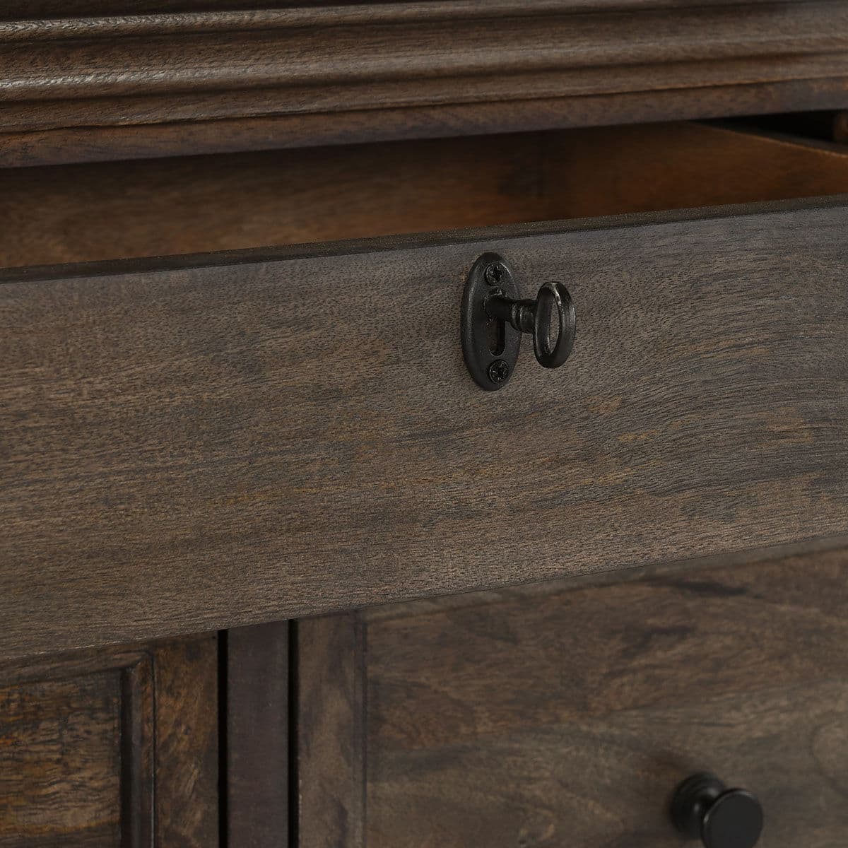 Walnut Stain Large Wood Dresser - Thumbnail 8