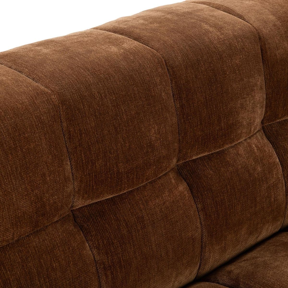 Milk Chocolate Velvet Tufted Sofa - Thumbnail 8