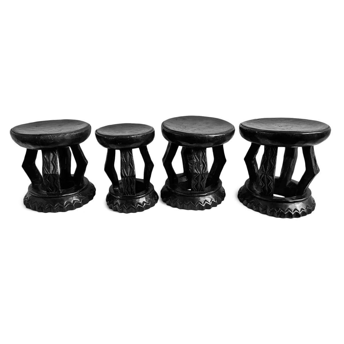 Black Oka Yoruba Stool - Thumbnail 8
