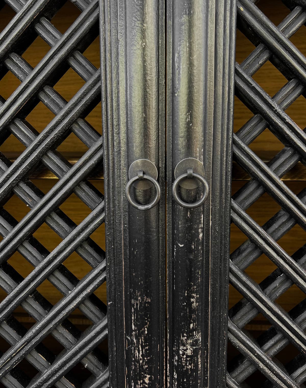 Black Large Lattice 4-Door Sideboard - Thumbnail 8