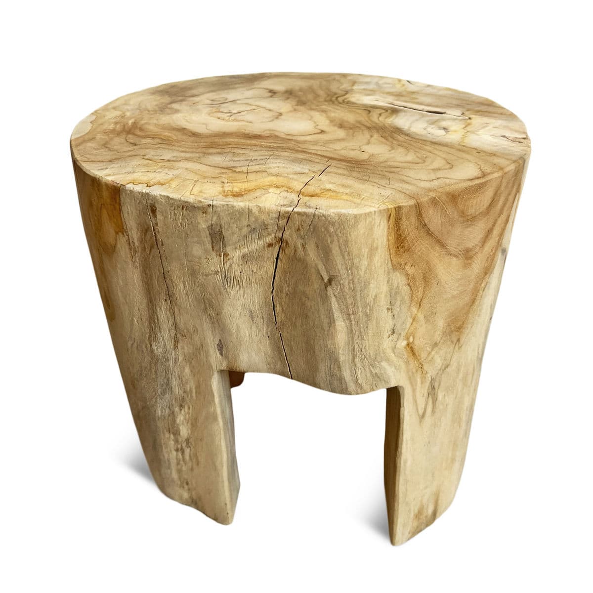 Jona Organic Teak Round Stool - Thumbnail 8
