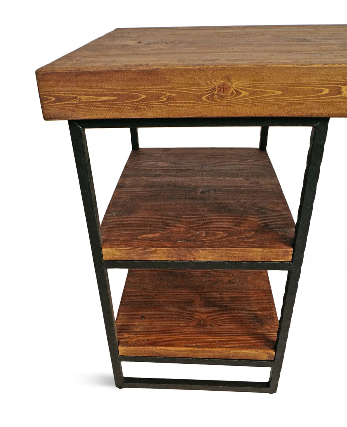 Reclaimed Wood & Iron Shelf Desk - Thumbnail 8