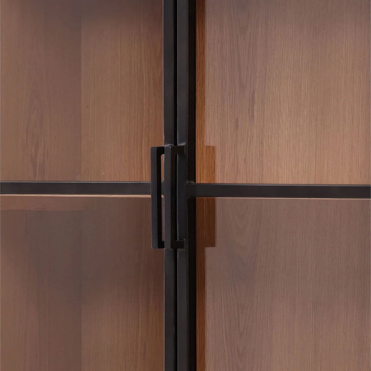 Modern Iron & Oak Display Cabinet - Thumbnail 8