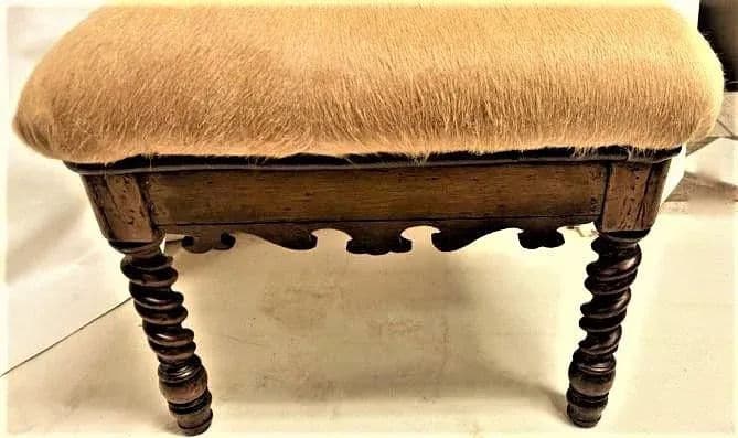 Late 19th Century Carved Rosewood Renaissance Revival Chair With Hair-On Cowhide Seat Upholstery - Thumbnail 8