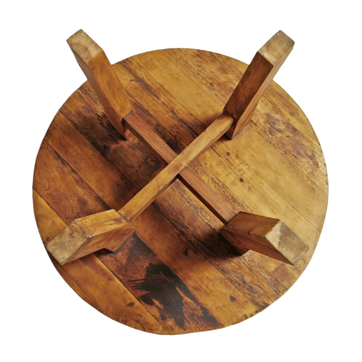 Salvaged Round Boat Wood Coffee Table - Thumbnail 8