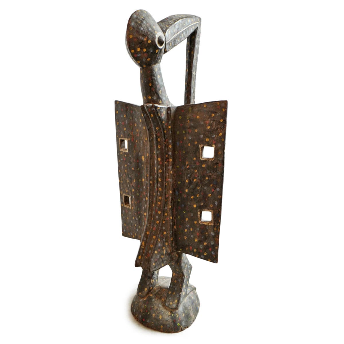 Large Vintage Senufo Prosperity Bird Statue - Thumbnail 8