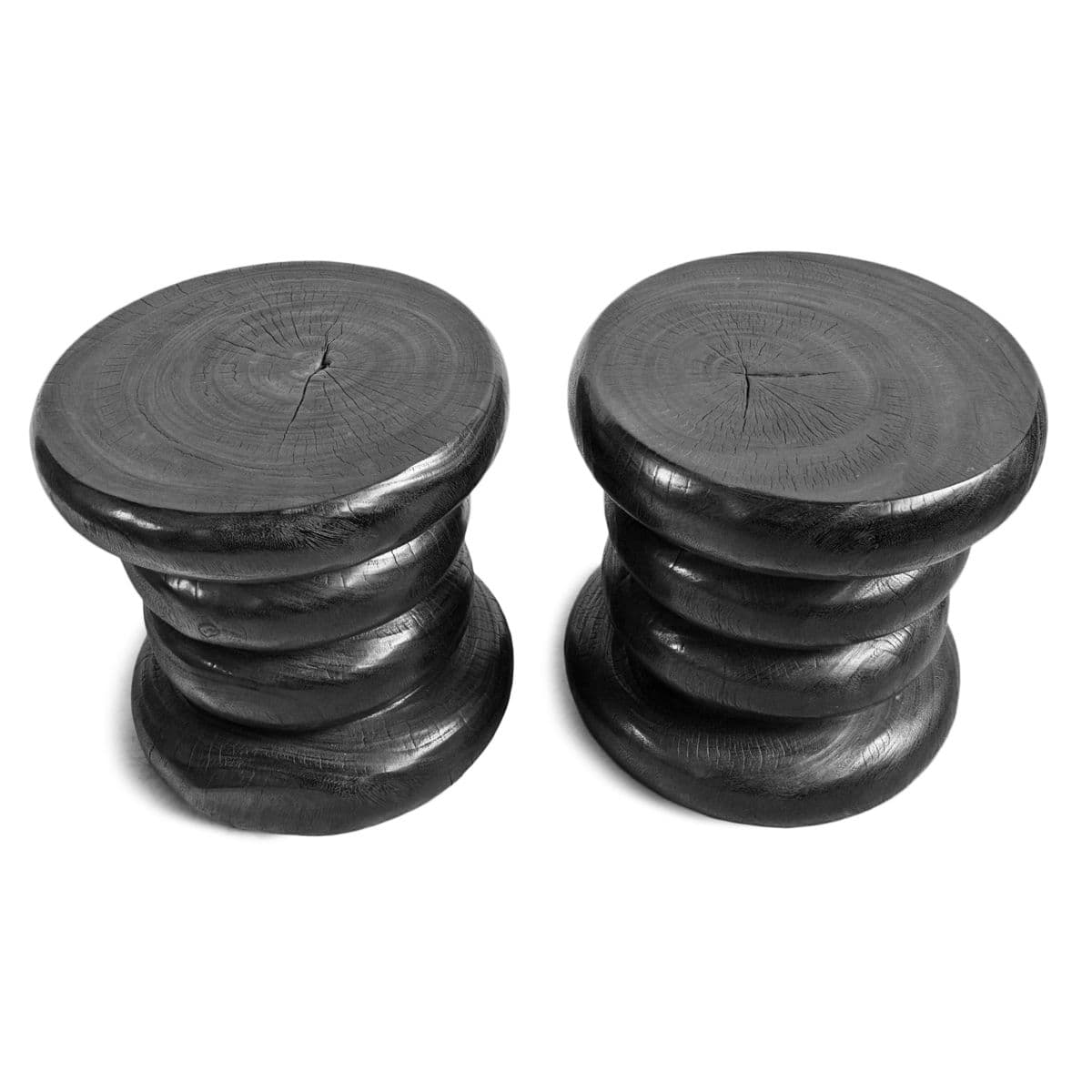 Black Stacked Ring Stool Table - Thumbnail 8