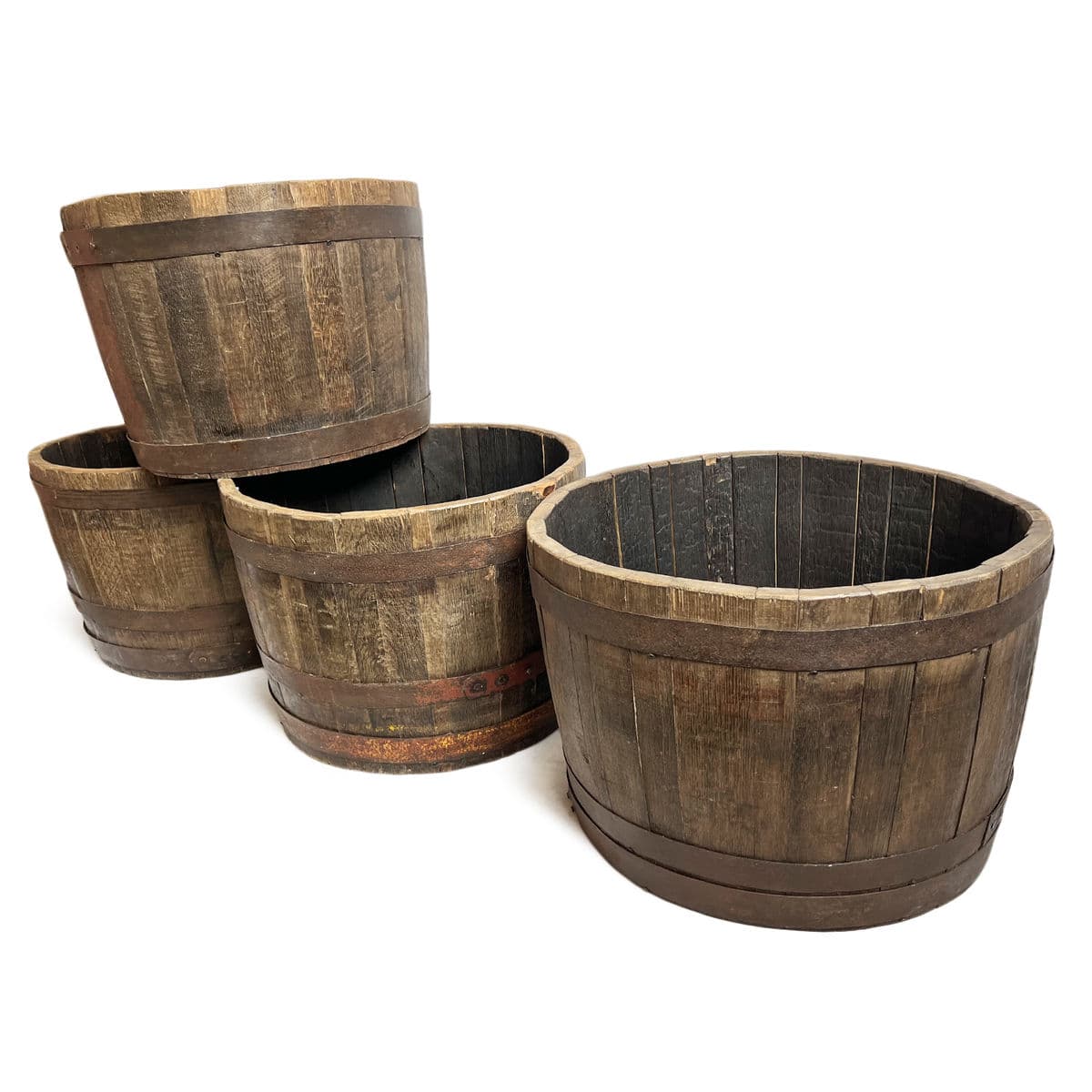 Vintage Wood Barrel Planter - Thumbnail 8