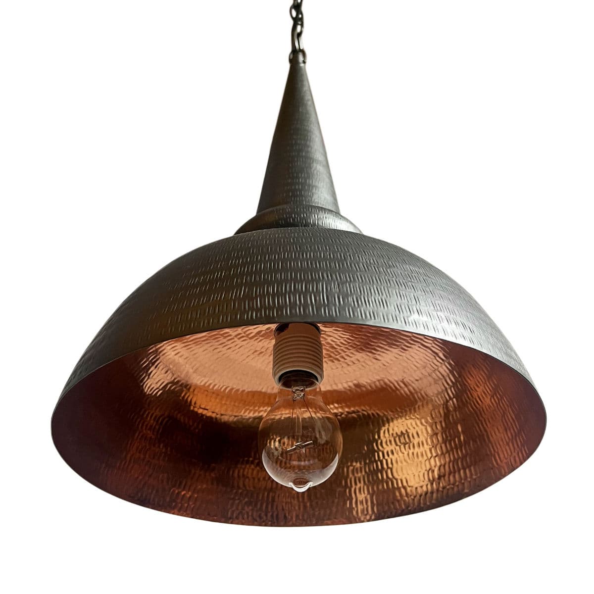 Copper Hammered Kuba Bronze Pendant Light - Thumbnail 8