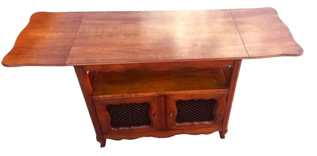 Kindel Grand Rapids Solid Cherry Wood Belvedere Server - Louis XV French Provincial Style Vintage 1950s - Thumbnail 8