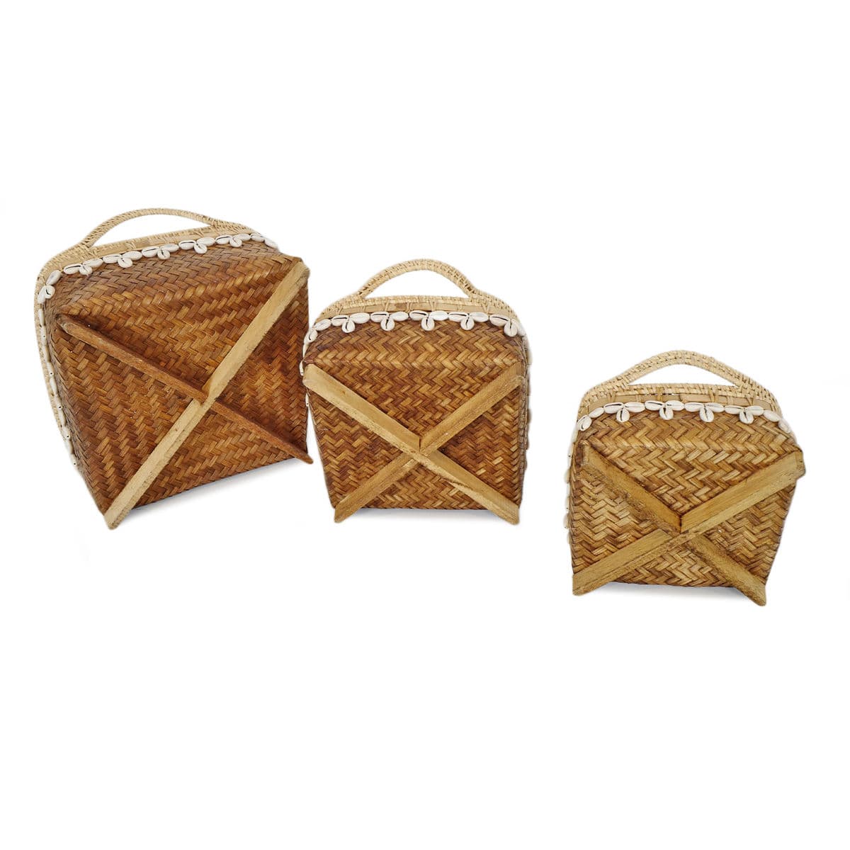 Bamboo & Cowry Basket Small - Thumbnail 8