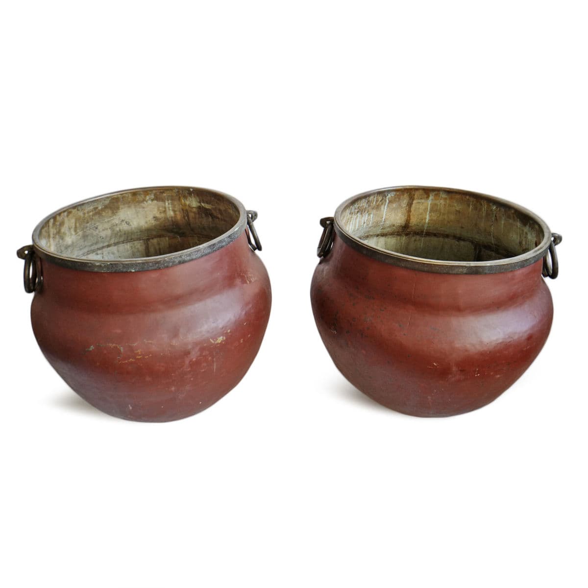 Large Antique Red Raja Bronze Pot - Thumbnail 8