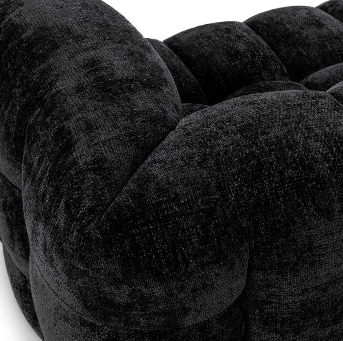 Onyx Black Tufted Chenille Sofa - Thumbnail 8