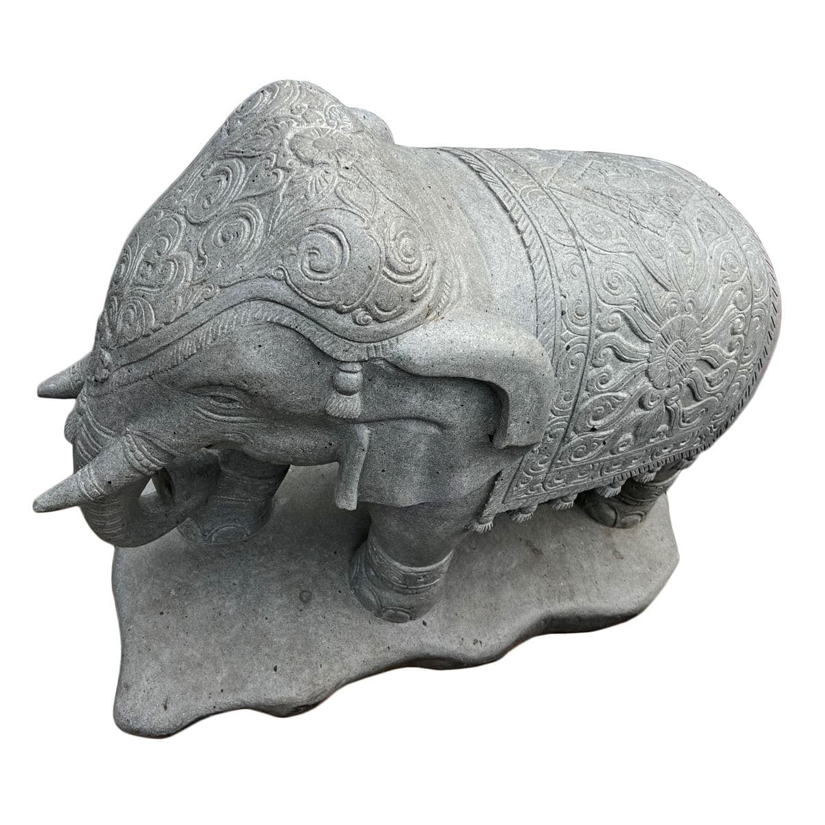 Pair of Stone Carved Elephant - Thumbnail 8