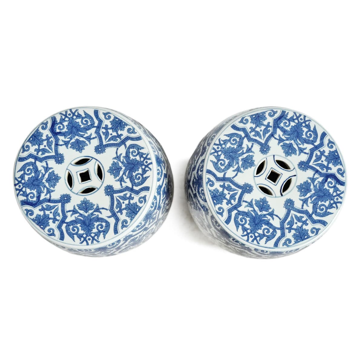 Blue & White Paris Ceramic Stool - Thumbnail 8