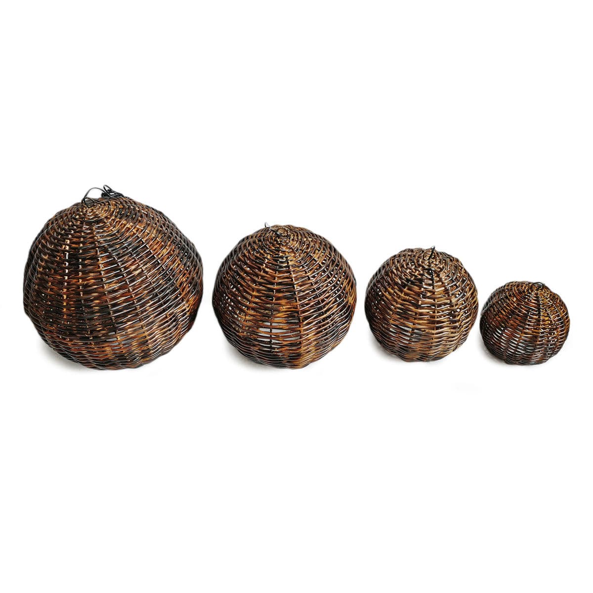 Burnt Bamboo Globe Lantern Small - Thumbnail 8