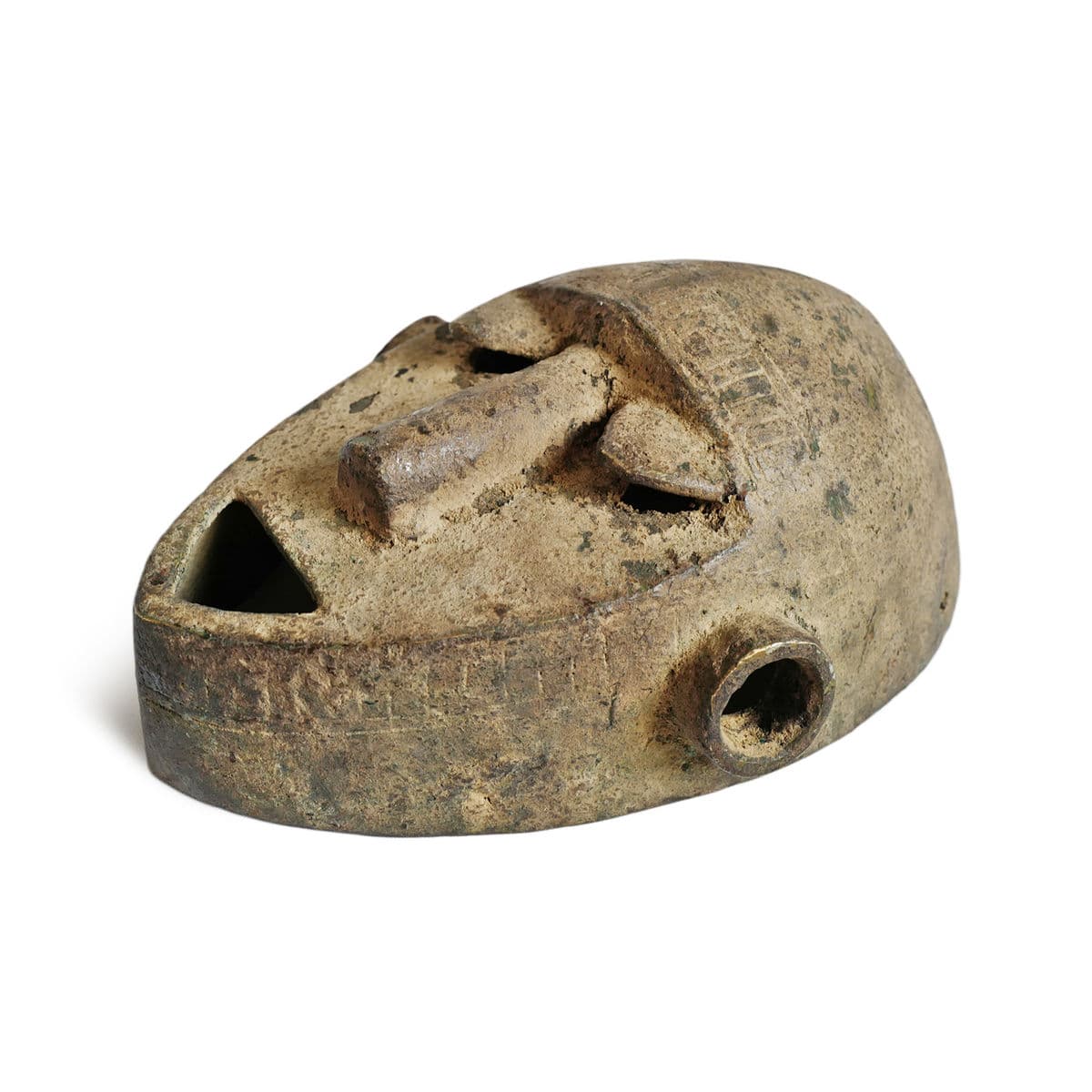 Old Baule Bronze Mask on Stand - Thumbnail 8