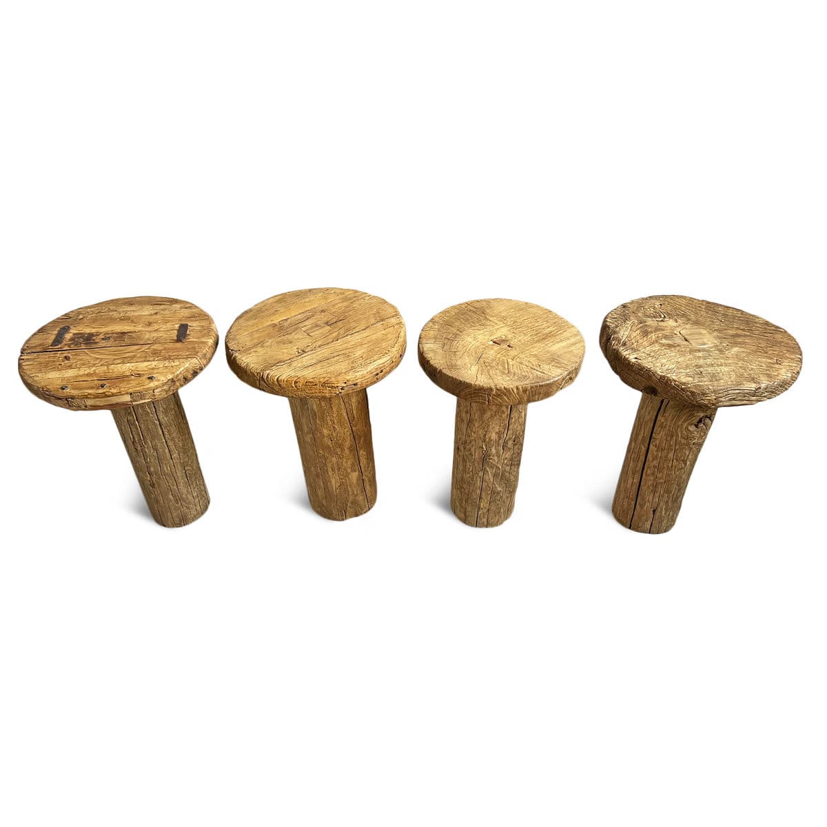 Rustic Log Round Side Table - Thumbnail 8