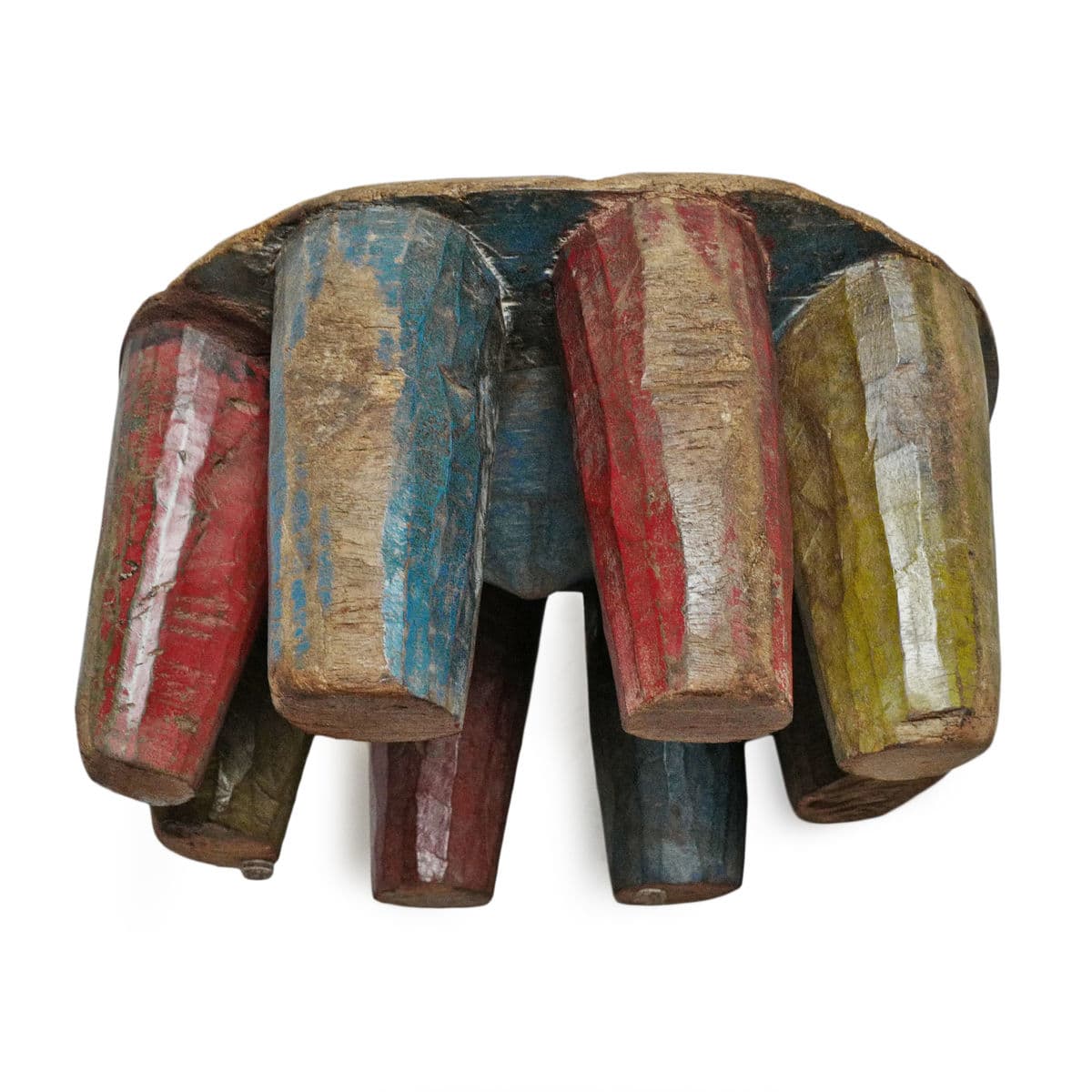 Old Nupe Low Wood Stool - Thumbnail 8