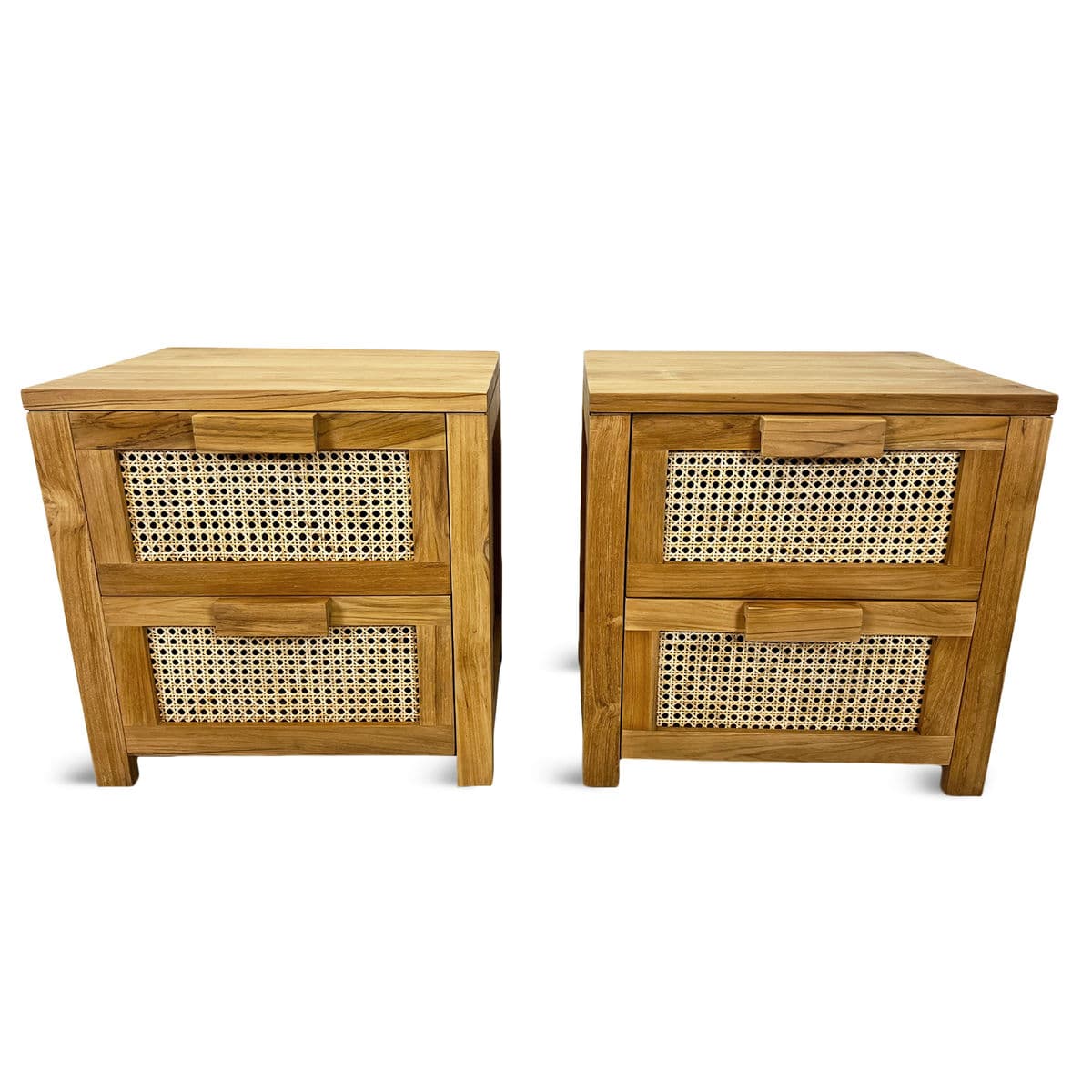 Cane & Teak Bedside Cabinet - Thumbnail 8